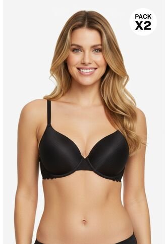 Brasier En Microfibra Satinada Paquete X2 Cobertura 3/4 IM102-043 BRASIER X2, T34B, NRGO_DRZN Lili Pink Lili Pink