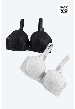 Brasier Estilo Strapless Copa C En Encaje EM102-005 ECJX2, T36C, NRGO_BLCO Lili Pink