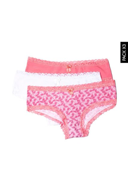 Pantie x3 Negro-Blanco Lili Pink