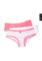 Pantie x3 Blanco-Coral Lili Pink de Lili Pink