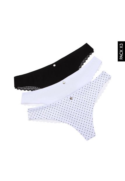 Pantie X3 Blanco-Negro Lili Pink