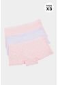 Panty Tipo Boxer En Algodón Suave Para Niñas Paquete X3 IN100-002 PANTY X3, T04, BLCO_RSCL_FLRS Lili Pink de Lili Pink