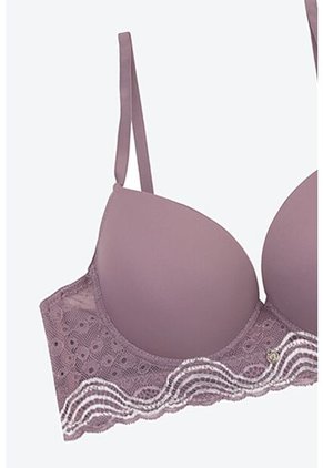 Conjunto Brasier Y Dos Panties En Microfibra Con Encaje 2191 CJTO TRIO, T34B/M, MRFL Lili Pink