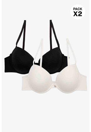 Paquete X2 Brasier Duo Copa Tres Cuartos 4503D NEGROMARFIL T36B Lili Pink