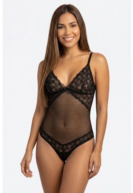 Body En Malla Con Transparencias Y Cortes Delicados EM159-003 BODY ENCAJE, TM, NRGO Lili Pink