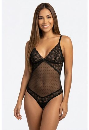 Body En Malla Con Transparencias Y Cortes Delicados EM159-003 BODY ENCAJE, TM, NRGO Lili Pink