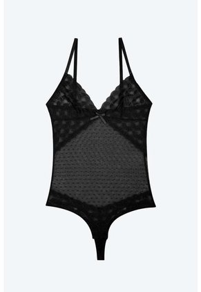 Body En Malla Con Transparencias Y Cortes Delicados EM159-003 BODY ENCAJE, TM, NRGO Lili Pink