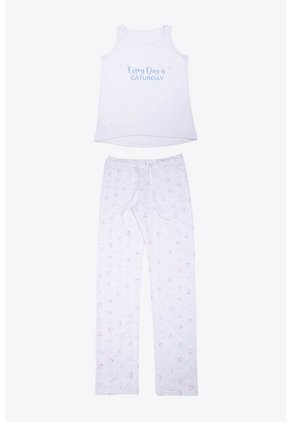 Conjunto Pijama Para Niña De 2 Piezas Confeccionado En Algodón LJ153-002 CJT PJM PNTLN LRG, T14, BLCO Lili Pink