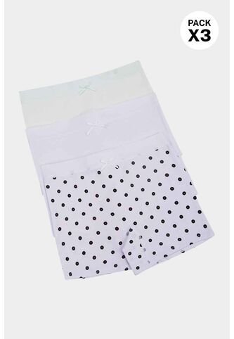 Panty Bóxer De Algodón X3 Unidadeas Para Niña N120 PANTY PAQX3, T06, BLCO_VRMT_FLRS Lili Pink Lili Pink