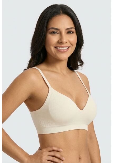 Brasier Triangular Individual Seamless Confeccionado En Poliamida MJ101-091 BRASIER SMLESS, T36B, NRGO Lili Pink