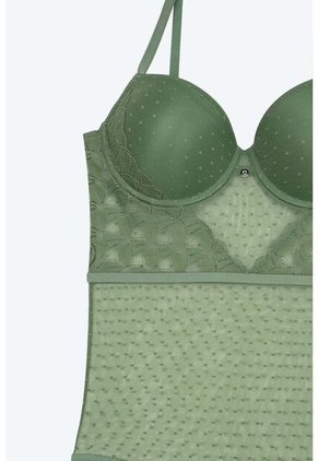 Body Elaborado En Malla Con Aro Y Tiras Ajustables EM159-005 BODY ENCAJE, T36B/L, VRML Lili Pink