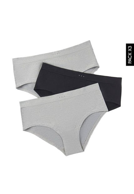 Pantie x3 Gris-Negro Lili Pink