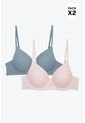 Brasier Con Copa 3/4 Paquete X2 Confeccionado En Microfibra 4351D BRASIER X2, T32B, RSCL_AZCL Lili Pink de Lili Pink
