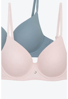 Brasier Con Copa 3/4 Paquete X2 Confeccionado En Microfibra 4351D BRASIER X2, T32B, RSCL_AZCL Lili Pink