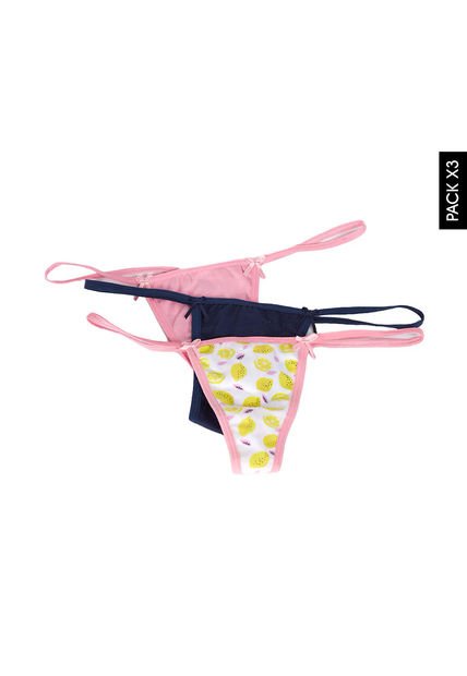Pantie x3 Rosa-Multicolor Lili Pink