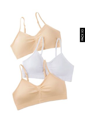 Top x3 Nude-Blanco Lili Pink