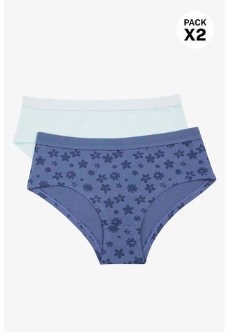 Hipster En Algodón Para Niñas Paquete X2 LJ103-010 PANTY ALG X2, TXS, VRMT_FLRS Lili Pink Lili Pink