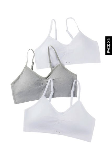 Top x3 Gris-Blanco Lili Pink