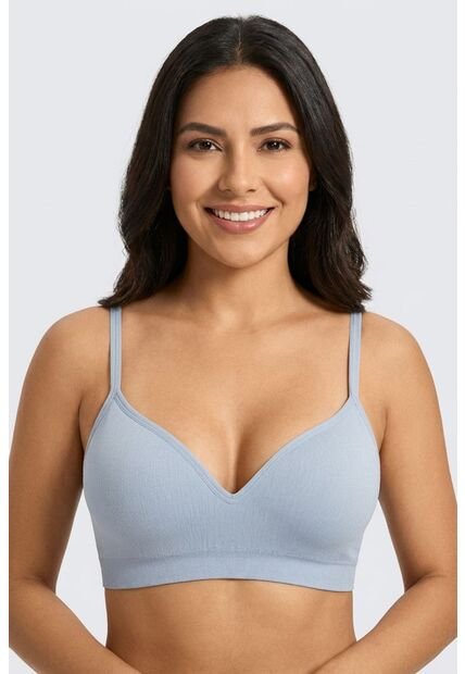 Brasier Triangular Individual Seamless Confeccionado En Poliamida MJ101-091 BRASIER SMLESS, T34B, AZCL Lili Pink