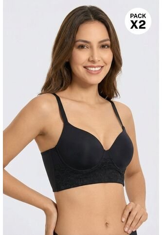 Brasier Bustier Confeccionado En Microfibra Y Encaje X2 Unidades IM102-015 BRASIER X2, T40B, NRGO_PIEL Lili Pink Lili Pink