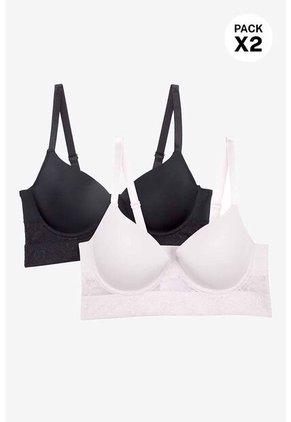 Brasier Bustier Confeccionado En Microfibra Y Encaje X2 Unidades IM102-015 BRASIER X2, T40B, NRGO_PIEL Lili Pink