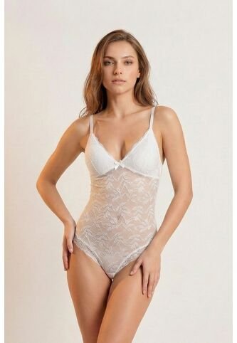 Body En Malla Con Encaje Y Escote Triangular EM159-002 BODY ENCAJE, TS, NRGO Lili Pink Lili Pink