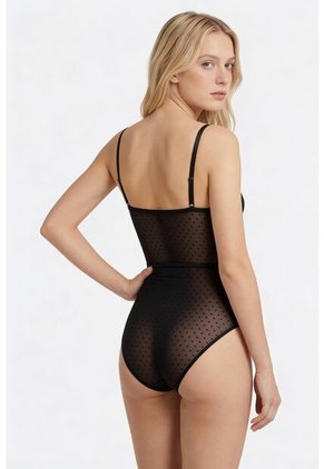 Body Elaborado En Malla Con Aro Y Tiras Ajustables EM159-005 BODY ENCAJE, T34B/M, BLCO Lili Pink