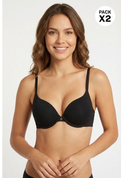 Brasier 3/4 Paquete X2 En Algodón Y Con Realce Medio 3332D BRASIER X2, T36B, NRGO_RSCL Lili Pink