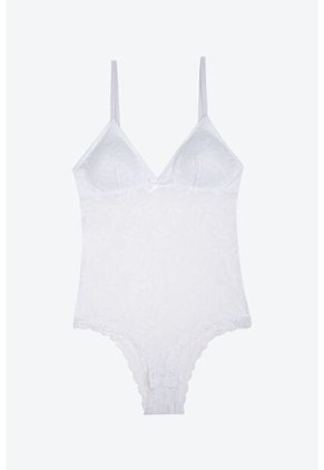 Body En Malla Con Encaje Y Escote Triangular EM159-002 BODY ENCAJE, TS, NRGO Lili Pink