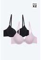 Brasier 3/4 Paquete X2 En Algodón Y Con Realce Medio 3332D BRASIER X2, T36B, NRGO_RSCL Lili Pink de Lili Pink