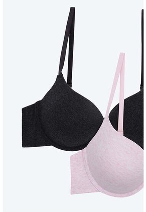 Brasier 3/4 Paquete X2 En Algodón Y Con Realce Medio 3332D BRASIER X2, T36B, NRGO_RSCL Lili Pink