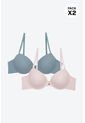 Brasier Confeccionado En Microfibra Sin Realce Paquete X2 4306D BRASIER X2, T38B, RSCL_AZCL Lili Pink de Lili Pink