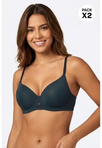 Brasier Con Copa 3/4 Paquete X2 Confeccionado En Microfibra 4351D BRASIER X2, T36B, BLCO_PTRL Lili Pink Lili Pink