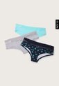 Pantie x3 Gris-Turquesa-Azul Lili Pink de Lili Pink