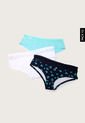 Pantie x3 Blanco-Turquesa-Azul Navy Lili Pink de Lili Pink