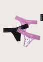 Pantie x3 Negro-Rosa-Blanco Lili Pink de Lili Pink