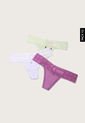 Pantie x3 Blanco-Lila-Verde Lima Lili Pink de Lili Pink