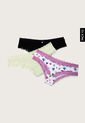 Pantie x3 Negro-Verde Menta-Rosa Lili Pink de Lili Pink