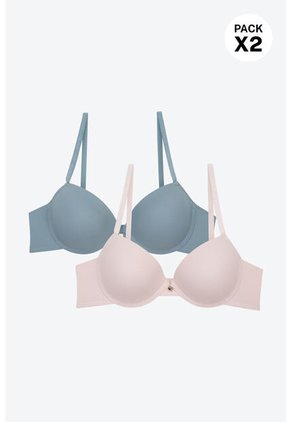 Brasier Confeccionado En Microfibra Sin Realce Paquete X2 4306D BRASIER X2, T34B, BLCO_PTRL Lili Pink