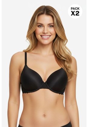 Brasier En Microfibra Satinada Paquete X2 Cobertura 3/4 IM102-043 BRASIER X2, T34B, NRGO_DRZN Lili Pink