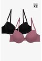 Brasier En Microfibra Copa 3/4 Paquete X2 4503D BRASIER X2 T36B NRGO_VNTN Lili Pink de Lili Pink