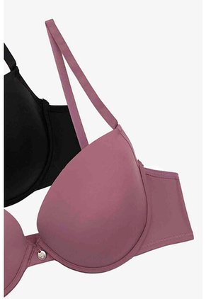 Brasier En Microfibra Copa 3/4 Paquete X2 4503D BRASIER X2 T36B NRGO_VNTN Lili Pink