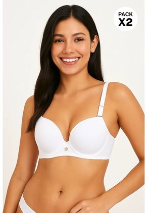 Brasier Copa "c" Tipo 3/4 Paquete X2 En Microfibra MJ101-027, T38C, RSCL_AZCL Lili Pink