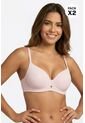 Brasier Con Copa 3/4 Paquete X2 Confeccionado En Microfibra 4351D BRASIER X2, T38B, BLCO_PTRL Lili Pink de Lili Pink