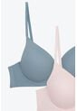 Brasier Con Copa 3/4 Paquete X2 Confeccionado En Microfibra 4351D BRASIER X2, T38B, BLCO_PTRL Lili Pink de Lili Pink