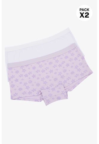 Boxer Confeccionado En Algodón Para Niñas Paquete X2 LJ103-012 PANTY ALG X2, T16, BLCO_LILA Lili Pink Lili Pink
