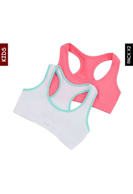 Pantie x2 Blanco-Celeste-Rosa Lili Pink Kids