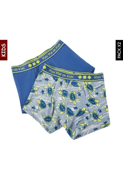 Bóxer x2 Gris-Amarillo Neón-Azul Lili Pink Kids