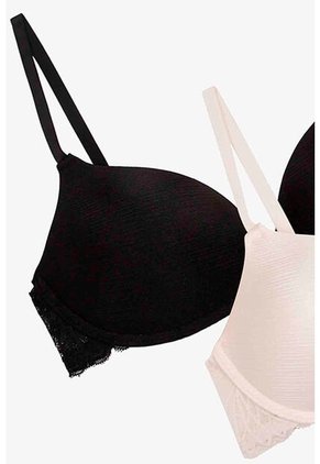 Brasier En Microfibra Satinada Paquete X2 Cobertura Media IM102-042 BRASIER X2, T36B, NRGO_ROJO Lili Pink