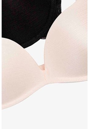 Brasier En Microfibra Satinada Paquete X2 Cobertura Media IM102-042 BRASIER X2, T36B, NRGO_ROJO Lili Pink